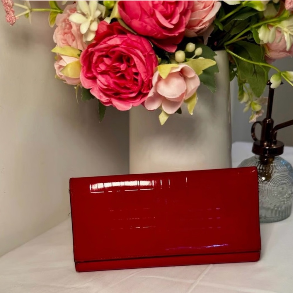 Burberry Red Patent Leather Wallet